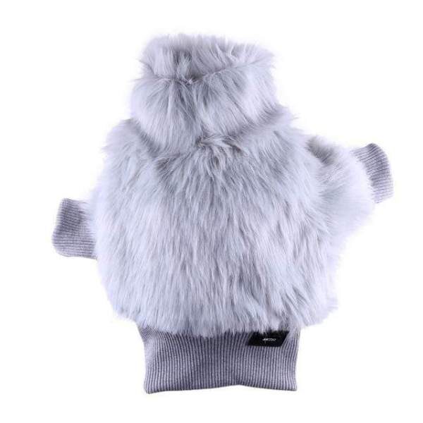 Arctic faux fur french bulldog coat