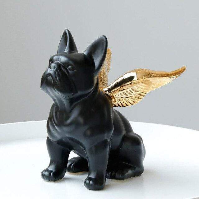 French bulldog angel handmade statue