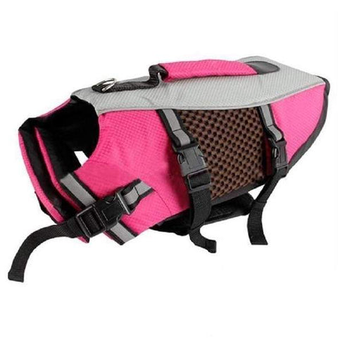 Product page of pink French Bulldog Life Jackets against white background