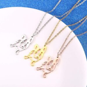Frenchie World Shop 18K Gold Plated French Bulldog Pendant with Necklace