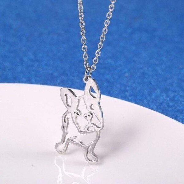 Frenchie World Shop Silver 18K Gold Plated French Bulldog Pendant with Necklace