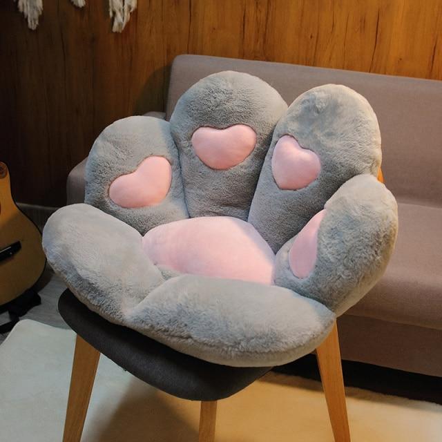 Frenchie World Shop 80cm / Heart Gray 1PC 2 Sizes Soft Paw Pillow Animal Seat Cushion Stuffed Plush Sofa Indoor Floor Home Chair Decor Winter Children Girls Gift
