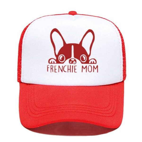Frenchie World Shop 15 / Adult Size 2020 Fashion French Bulldog Mom Print Baseball Cap Trucker Hat For Women Men Unisex Mesh Adjustable Size Parent-child Hats
