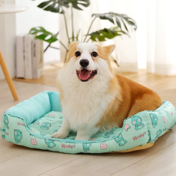 Frenchie World Shop Green / M 58x45cm / China 3 Sizes Dog Mat Cooling Summer Pad Mat Ice Pad Dog Sleeping Round Mats For Dogs Cats Pet Kennel Breathable Cold Silk Dog Bed