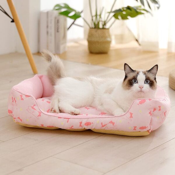 Frenchie World Shop Pink / L 68x55cm / China 3 Sizes Dog Mat Cooling Summer Pad Mat Ice Pad Dog Sleeping Round Mats For Dogs Cats Pet Kennel Breathable Cold Silk Dog Bed