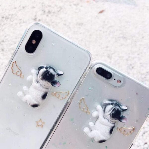 Frenchie World Shop Human accessories 3D Bulldog Puppy Glitter iPhone Case