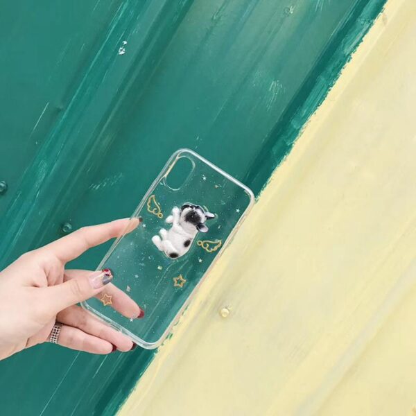 Frenchie World Shop Human accessories 3D Bulldog Puppy Glitter iPhone Case