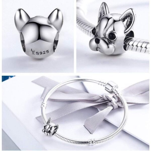 Frenchie World Shop Human accessories 925 Sterling Silver Bulldog Beads