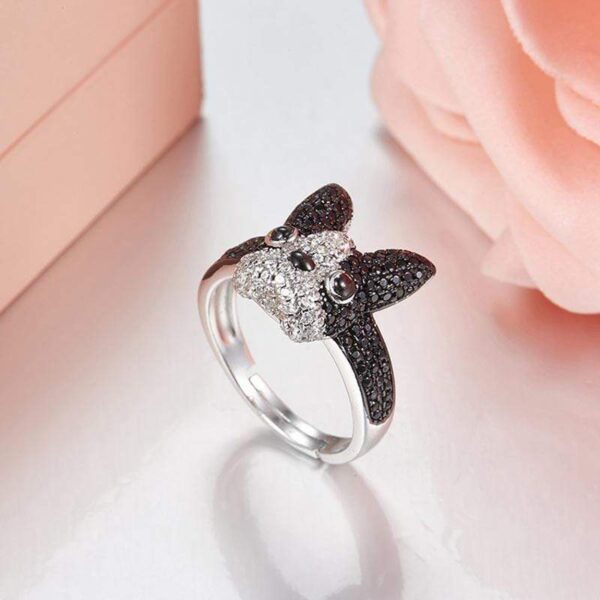 Frenchie World Shop 925 Sterling Silver Ring with Zircons