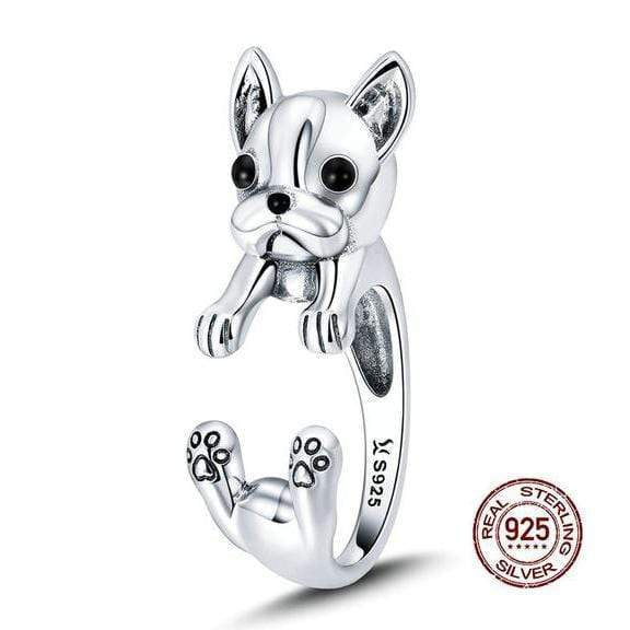 Frenchie World Shop 990 Sterling Silver Women Ring
