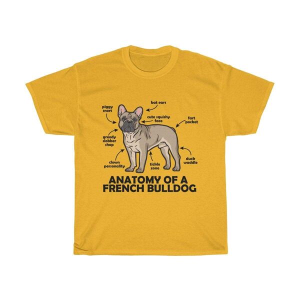 Printify T-Shirt Gold / S Anatomy Of French Bulldog Unisex T-shirt