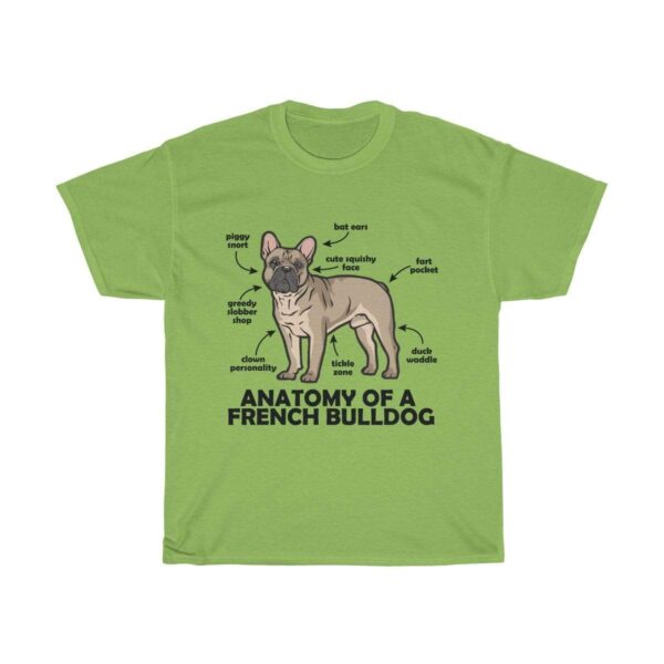 Printify T-Shirt Lime / S Anatomy Of French Bulldog Unisex T-shirt