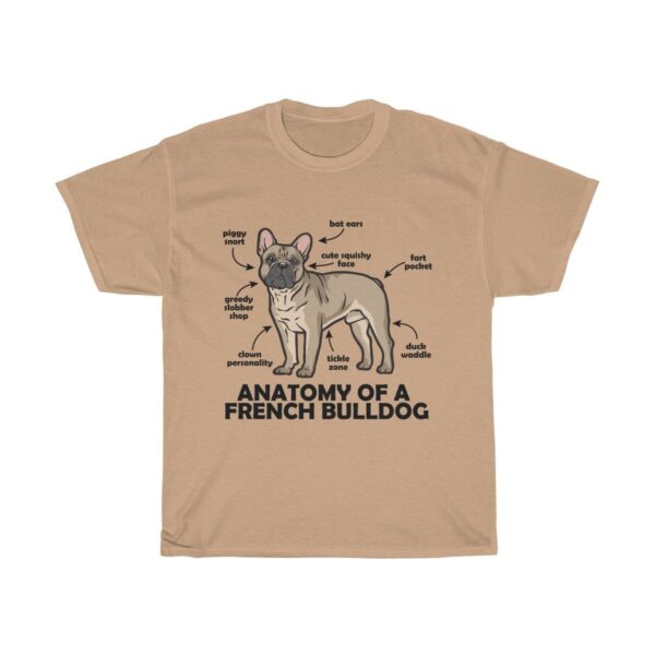 Printify T-Shirt Old Gold / S Anatomy Of French Bulldog Unisex T-shirt