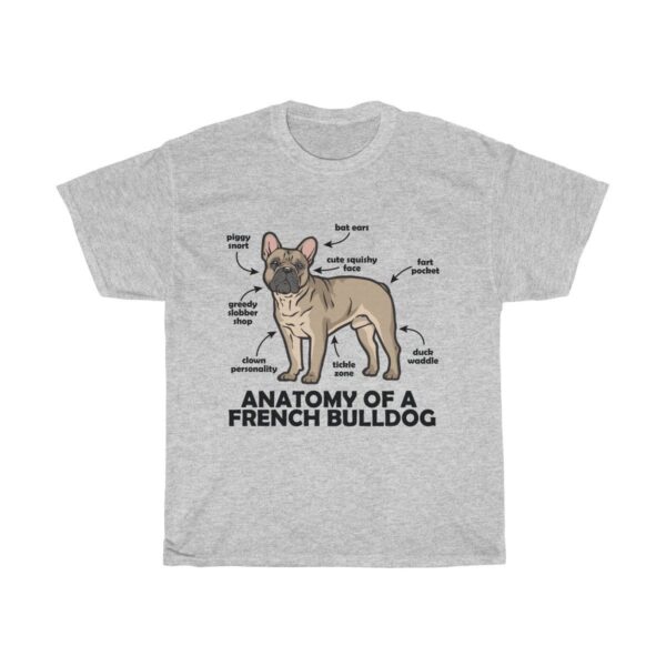 Printify T-Shirt Sport Grey / S Anatomy Of French Bulldog Unisex T-shirt