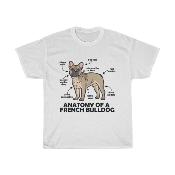 Printify T-Shirt White / L Anatomy Of French Bulldog Unisex T-shirt