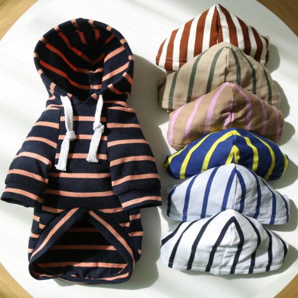 Frenchie World Shop Basic Striped French Bulldog Hoodie