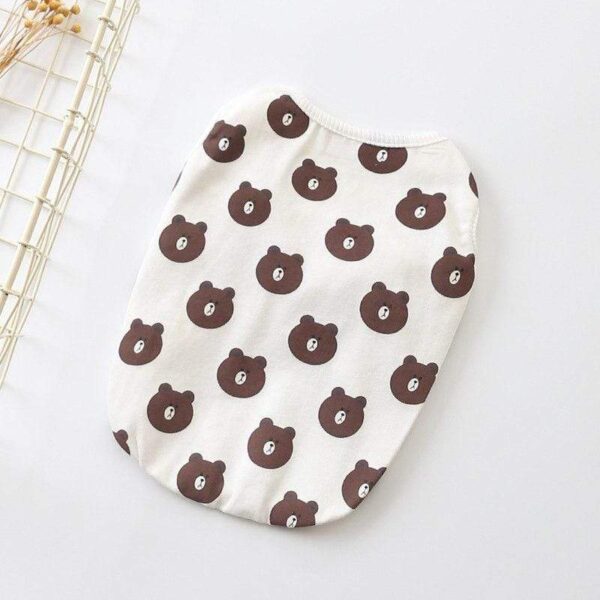 Frenchie World Shop White / L Bear Pattern Dog Vest