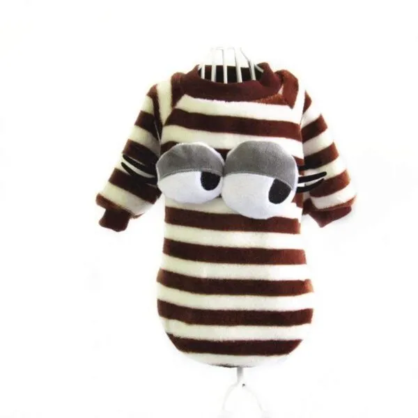 Frenchie World Shop coffee / S Big Eyes Striped Sweater