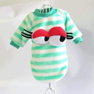 Frenchie World Shop green / S Big Eyes Striped Sweater