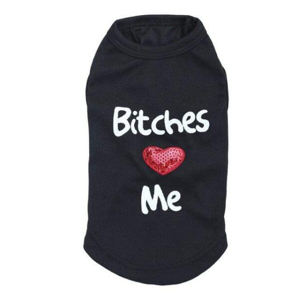 Frenchie World Shop Dog Clothing Black / L Bitches Heart Me dog tank