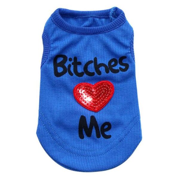 Frenchie World Shop Dog Clothing Blue / L Bitches Heart Me dog tank