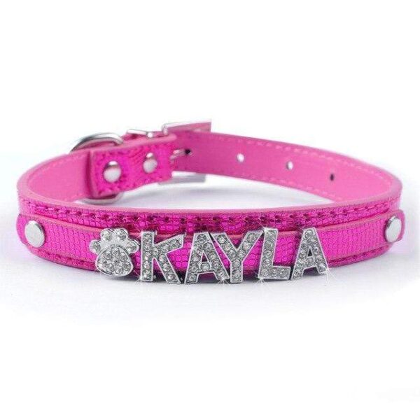 Frenchie World Shop Pink / S Bling Personalized French Bulldog Collar