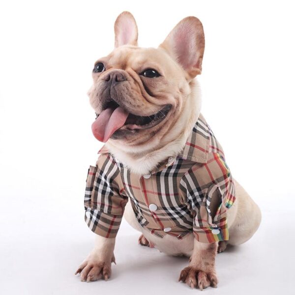 Frenchie World Shop British Plaid French Bulldog Shirt