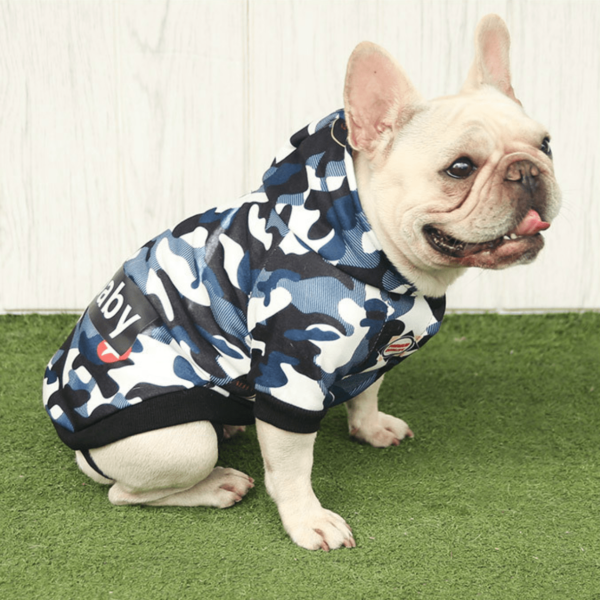 Frenchie World Shop blue / L Camouflage French Bulldog Hoodie
