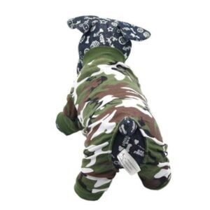 Frenchie World Shop Green / XS Camouflage French Bulldog Jumpsuit Pajamas