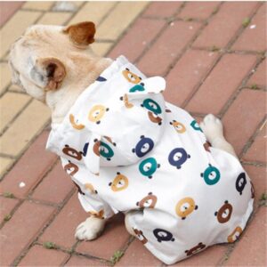 Frenchie World Shop WHITE / S Cartoon French Bulldog Raincoat