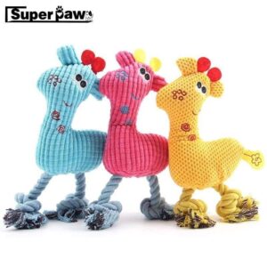 Frenchie World Shop Cartoon Pet Dog Toy Soft Plush Puppy Dog Squeaky Chew Toys Funny Playing Sound Toys Canvas Durability Animal Pets Products LCT06