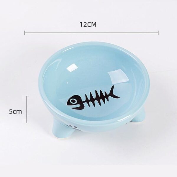 Frenchie World Shop 3 legged bowl blue Ceramic Cartoon Feeding and Drinking Bowl