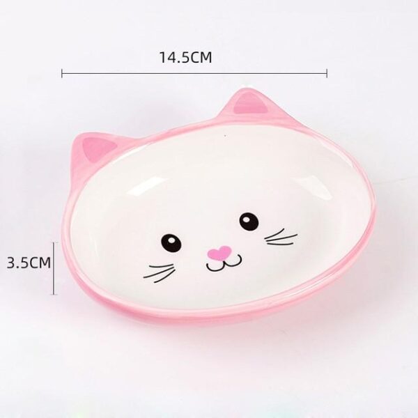 Frenchie World Shop Cat face bowl pink Ceramic Cartoon Feeding and Drinking Bowl