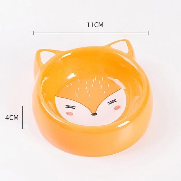 Frenchie World Shop Fox bowl Orange Ceramic Cartoon Feeding and Drinking Bowl