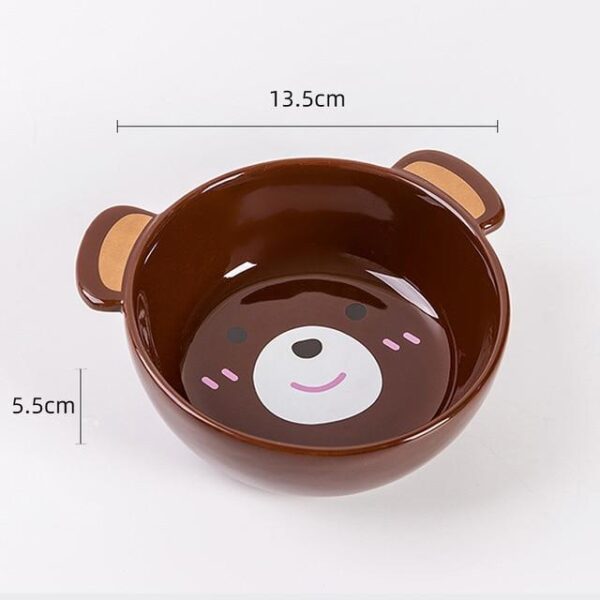 Frenchie World Shop Panda bowl brown Ceramic Cartoon Feeding and Drinking Bowl