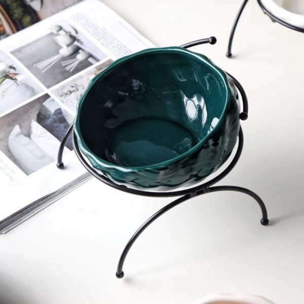 Frenchie World Shop Deep Green / M Ceramic Designer Dog Food Bowl