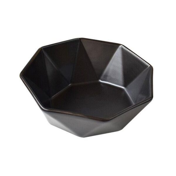 Frenchie World Shop Black Ceramic Elevated Raised Cat Bowl with Wood Stand No Spill Pet Food Water Feeder Cats Small Dogs Pet Comfort Feeding Bowls