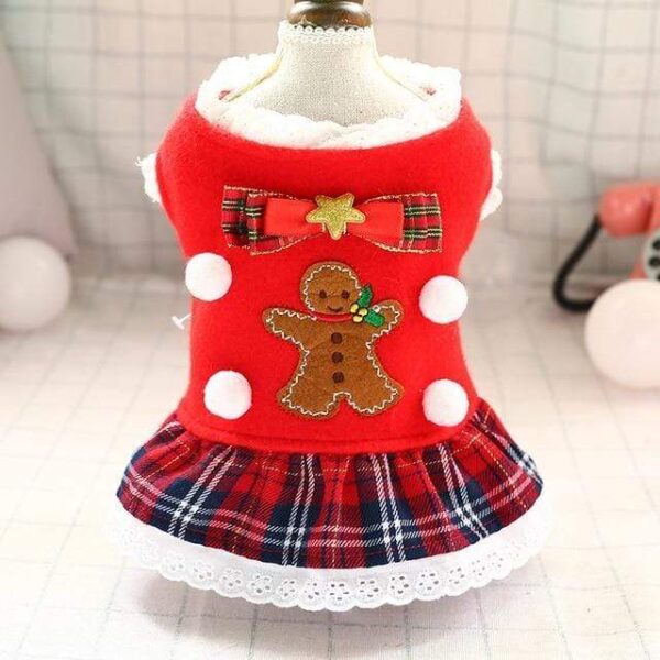 Frenchie World Shop gingerbread Man / XS Christmas Dog Clothes Couple Shirt Dress Costume Dog Cat Coat For Small Dogs Cats Yorkshire Terrier Pet Clothes Ropa Para Perro