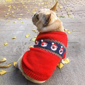 Frenchie World Shop Christmas Dog Sweater Autumn Winter Dog Clothes Poodle Schnauzer Pug French Bulldog Clothing Corgi Costume Xmas Pet Coat Outfit