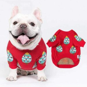 Frenchie World Shop Red / XL Christmas Lampion French Bulldog Sweater