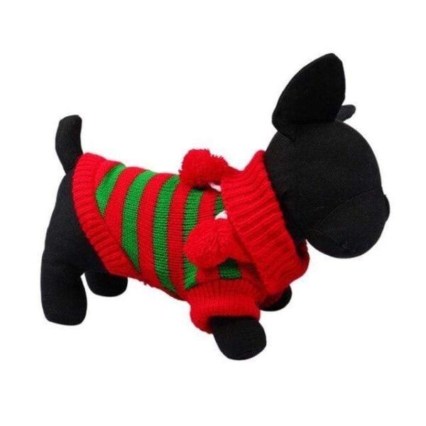 Frenchie World Shop RG / L Christmas Striped Sweater With Poms