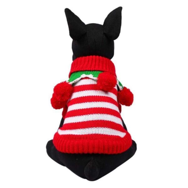 Frenchie World Shop RW / L Christmas Striped Sweater With Poms