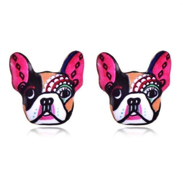 Frenchie World Shop Colorful Bohemian French Bulldog Earrings