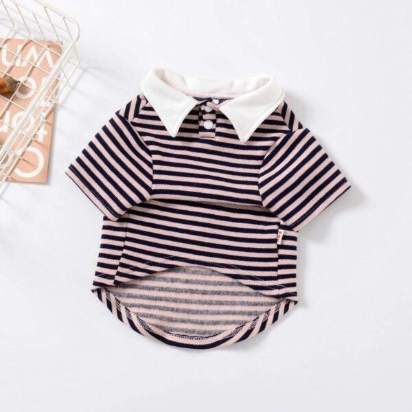 Frenchie World Shop Cotton Striped Dog Polo