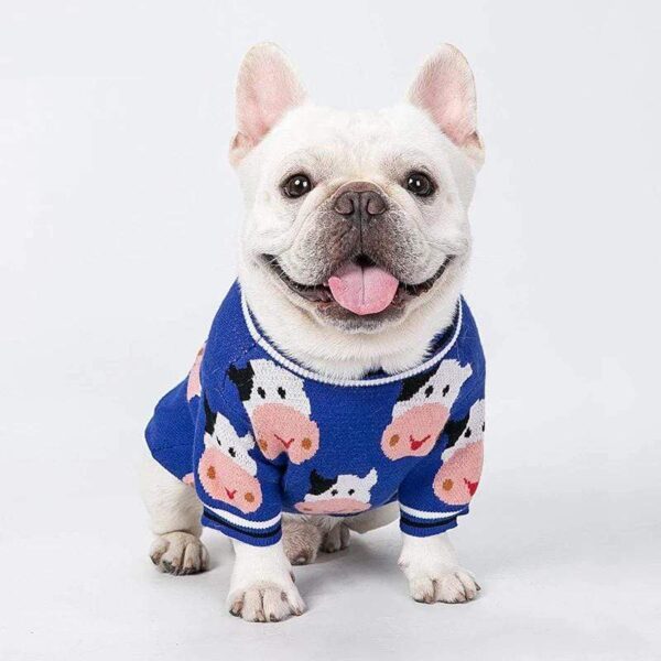Frenchie World Shop Cow French Bulldog Sweater
