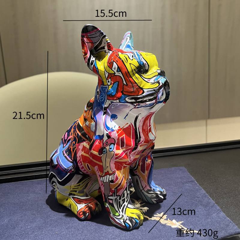 Frenchie World Shop 0 A Creativity Living Room Colorful French Bulldog Statue Ornanments Office Decorations Porch Wine Cabinet Resin Crafts Ornaments