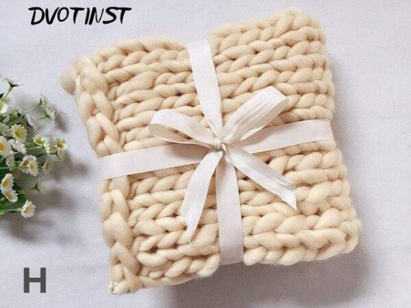 Frenchie World Shop H / 55x55CM Crochet Knitted Blanket