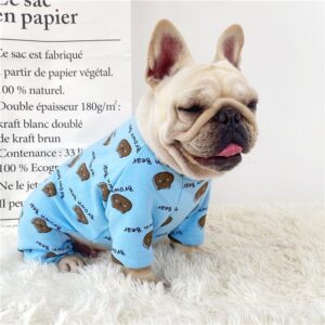 Frenchie World Shop Cute Four-legged Small dog clothes autumn Spring velvet cotton Stretchy soft puppy Apparel Pug French bulldog fat dog Outfits