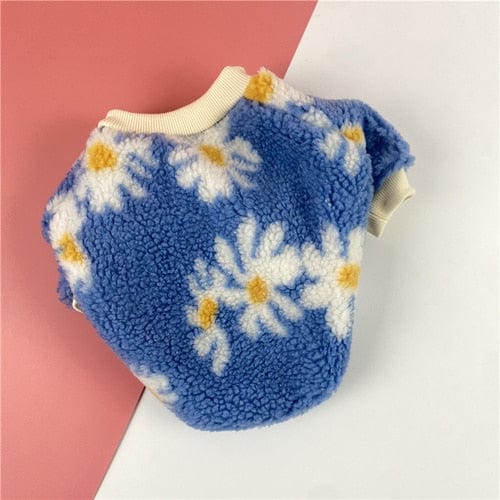 Frenchie World Shop Blue / M Daisy Puppy clothes Pet Outfits velvet thick cotton clothes warm Dog  sweater French bulldog Shiba Inu Corgi Small dog clothes