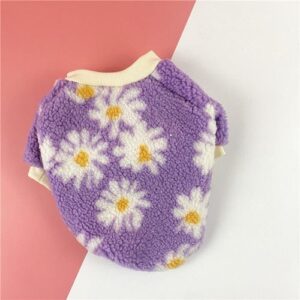 Frenchie World Shop Purple / XL Daisy Puppy clothes Pet Outfits velvet thick cotton clothes warm Dog  sweater French bulldog Shiba Inu Corgi Small dog clothes